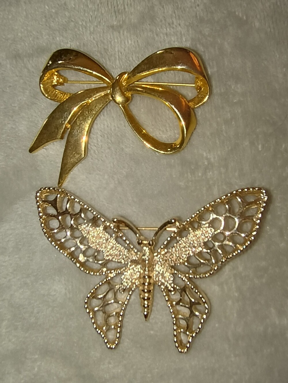 Two Brooch Butterfly & Bow